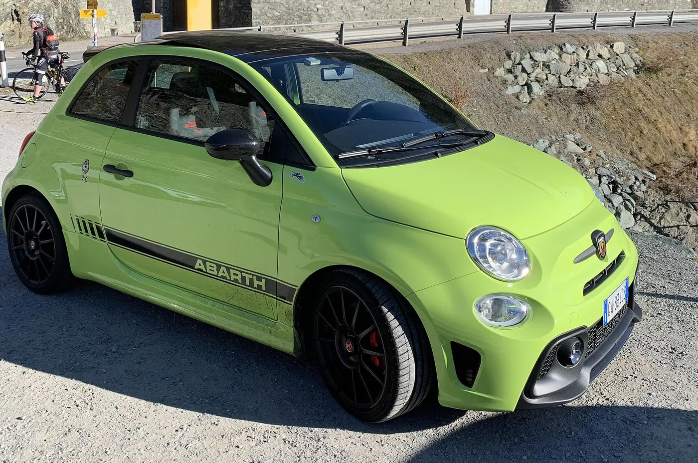 This is a Abarth 595 competizione in Verde Adrenalina