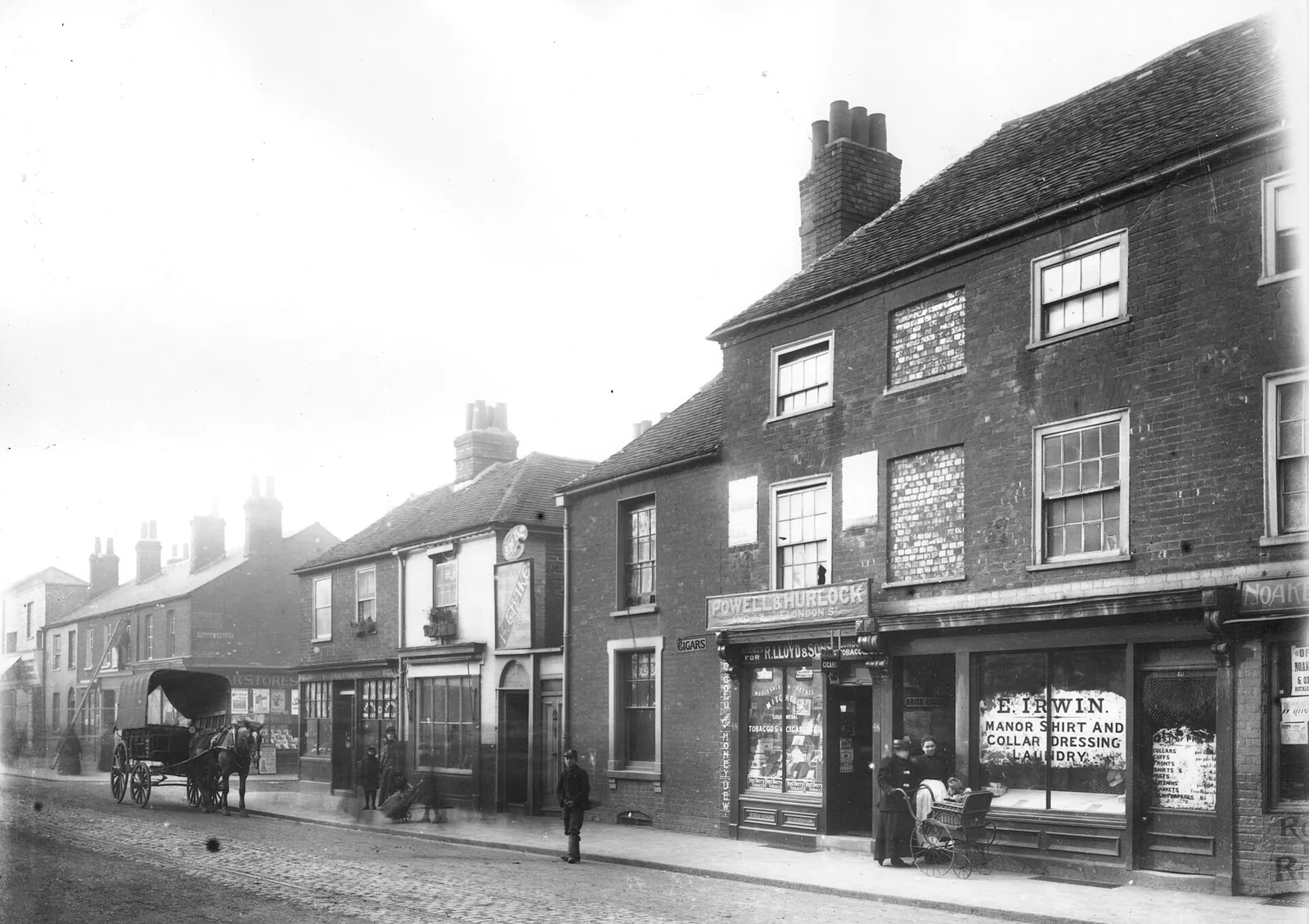 Oxford Road, Reading. North side, 1902. No. 66; No. 58; No. 56; No. 54; the corner of Thorn Street; No. 52a (Charles Shepherd, grocer); No. 