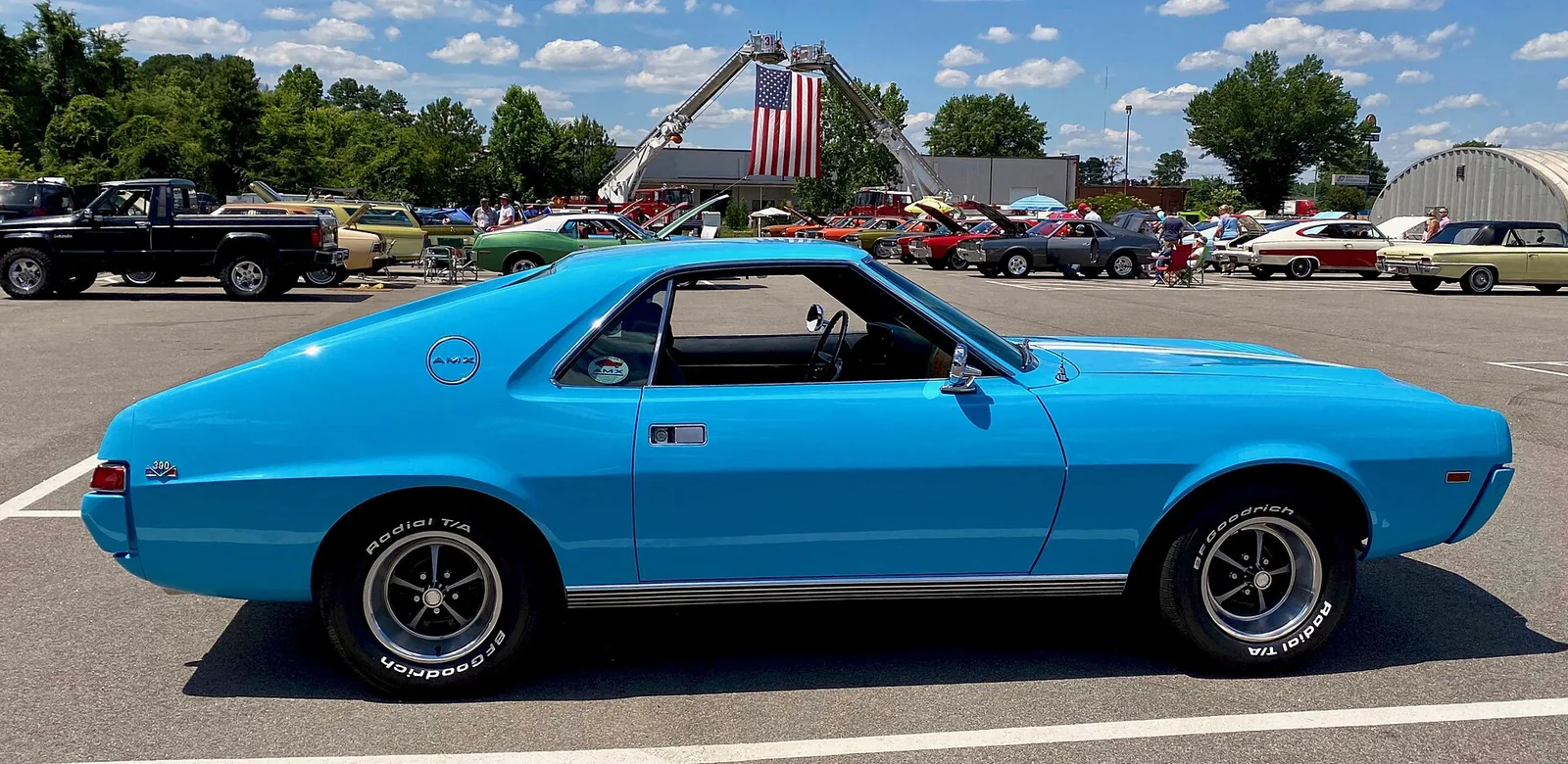 1969 AMX, a two-seat GT sport coupe made by American Motors Corporation (AMC). This muscle car is driven and has over 166,000 miles on the o