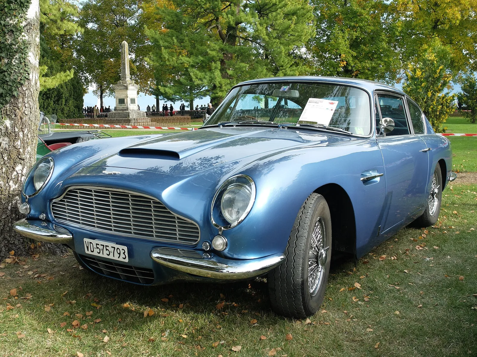 An Aston Martin DB6 Vantage photographed in Morges Parc de l’Indépendance, during the 2017 Swiss Classic British car meeting.