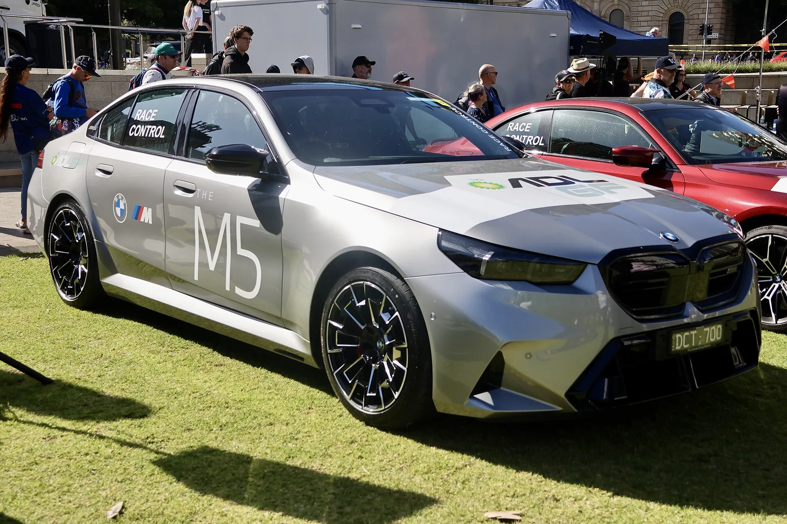 BMW M5 on display at the 2025 Adelaide Grand Final Parade at Victoria Square, Adelaide.
