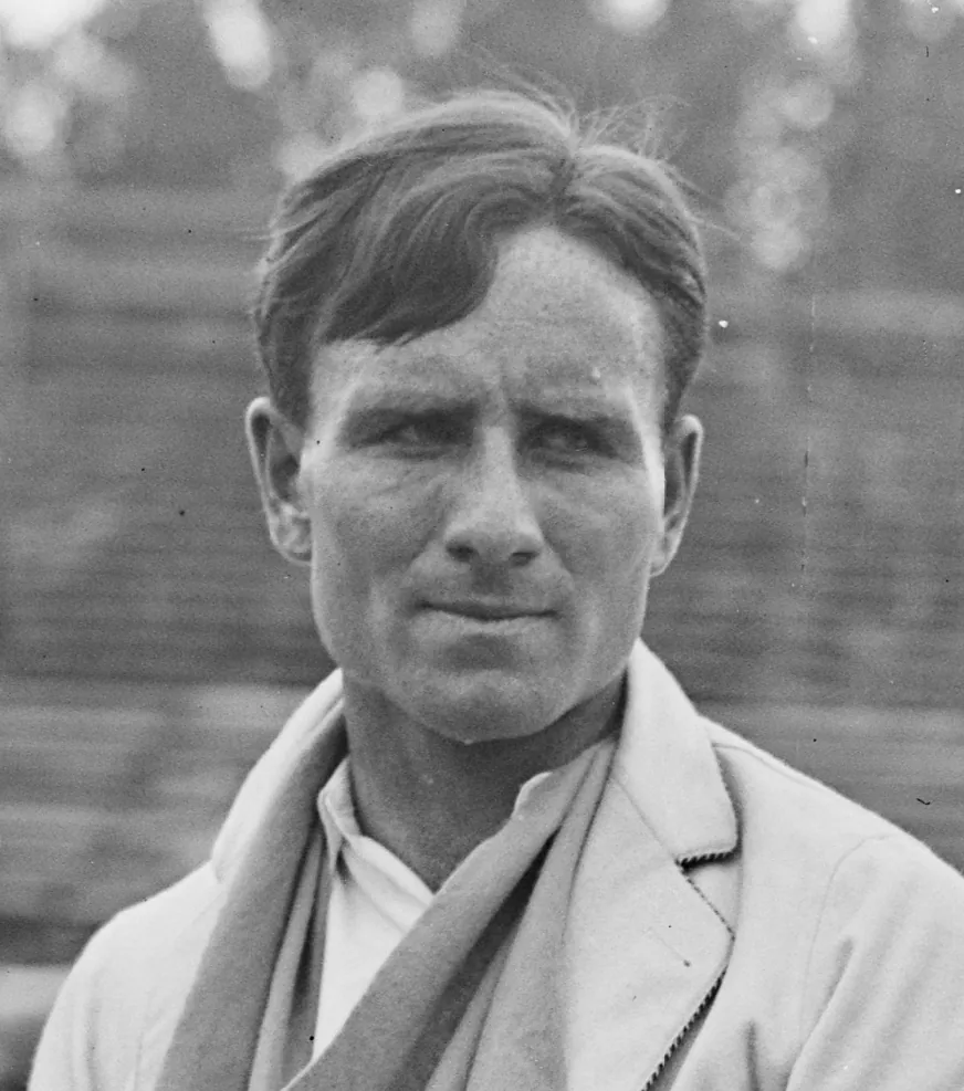 American tennis player John Hennessey at the 1928 Davis Cup match against Italy at the Stade Roland-Garros in Paris, France.