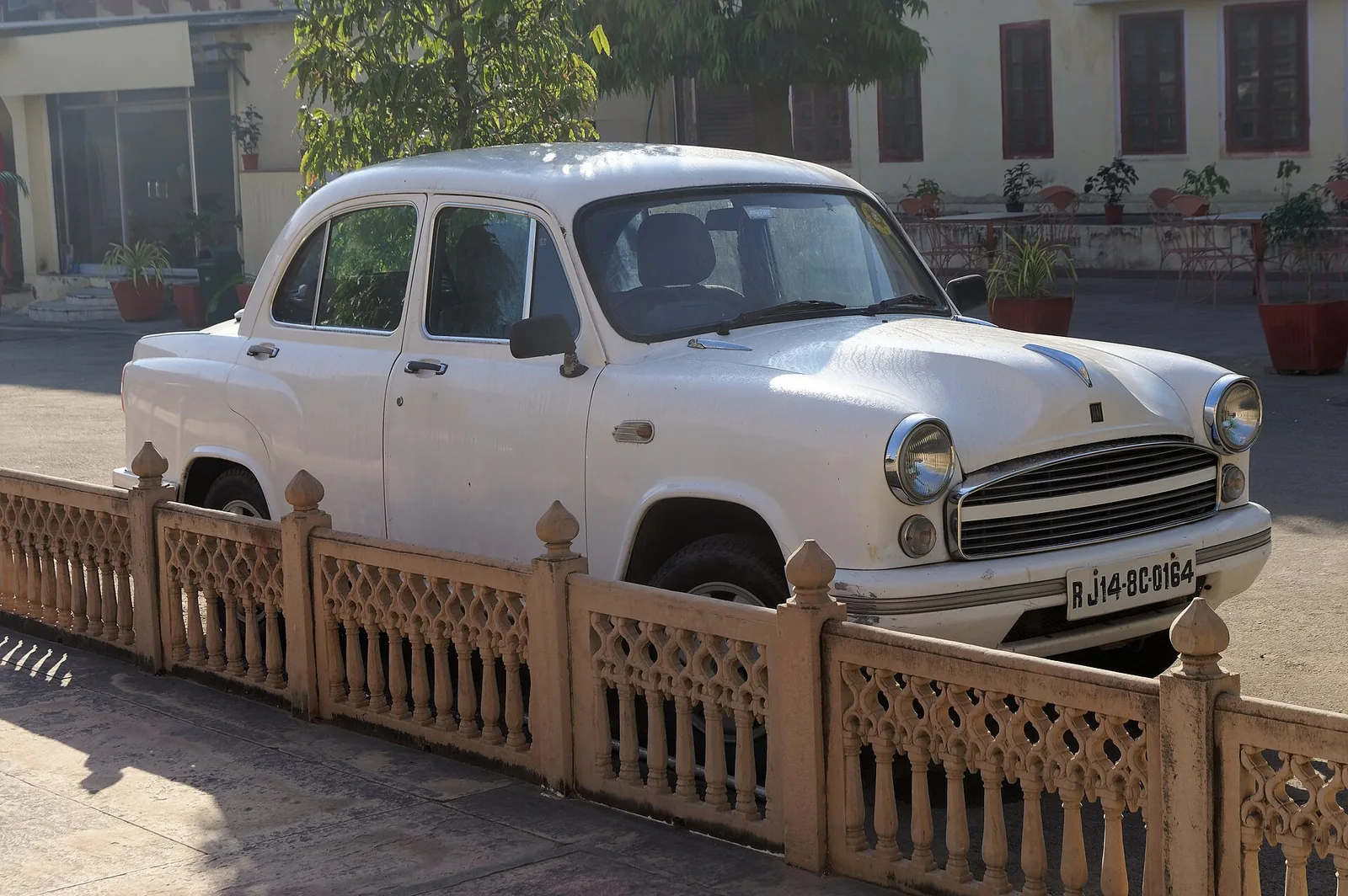 Hindustan Ambassador at the City Palace complex in Jaipur