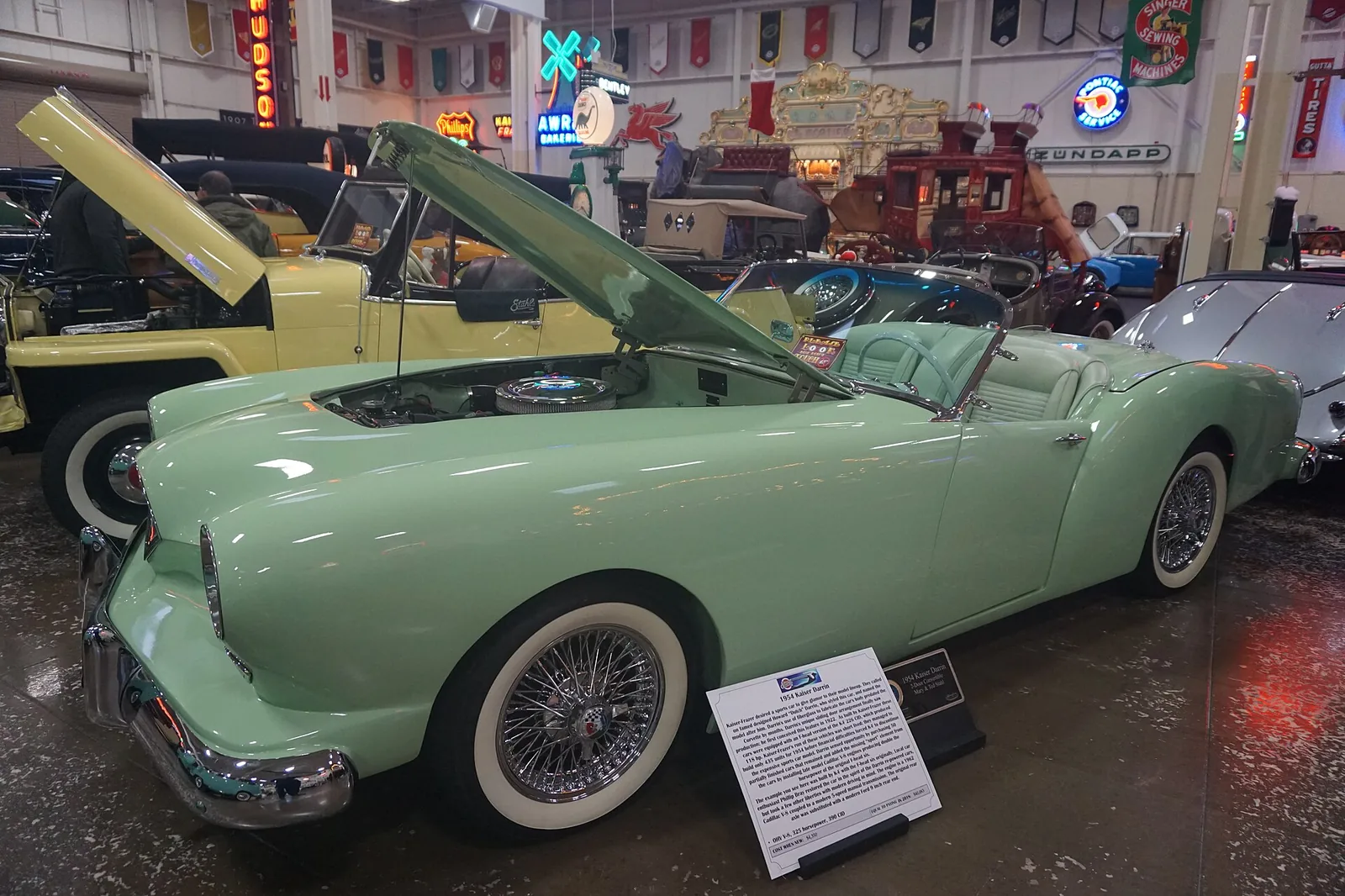 A 1954 Kaiser Darrin at Stahls Automotive Collection in Chesterfield Township, Michigan (United States).