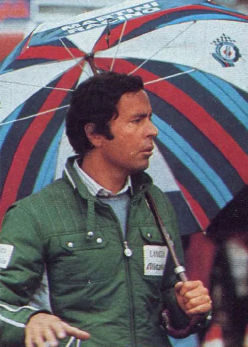 Lancia-Alitalia's team manager Cesare Fiorio at the 1975 Automotive Tour of Italy.