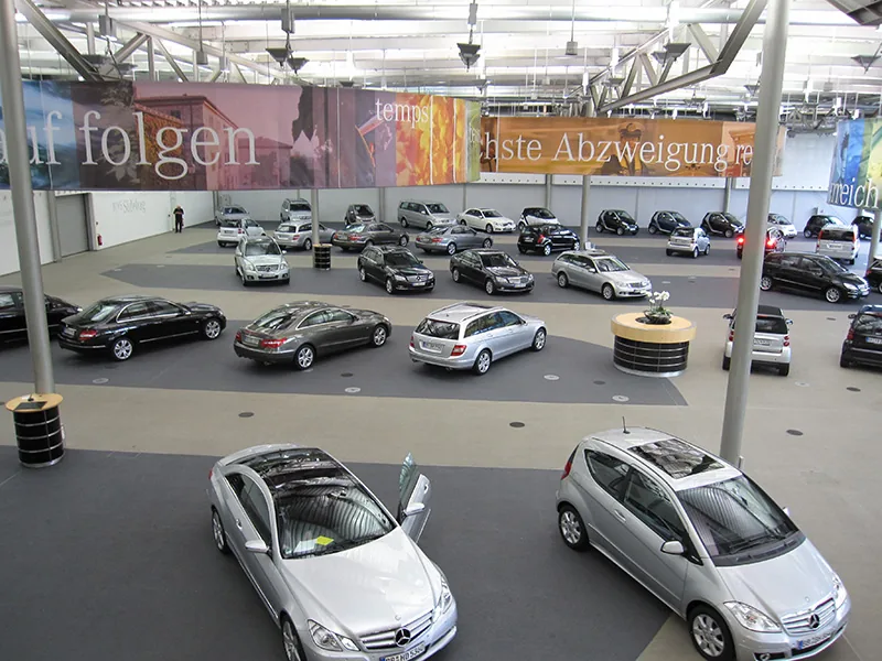 Customer Center, located at the Sindelfingen factory. I took an early morning cab ride from downtown Stuttgart, paid for with a Mercedes-Ben