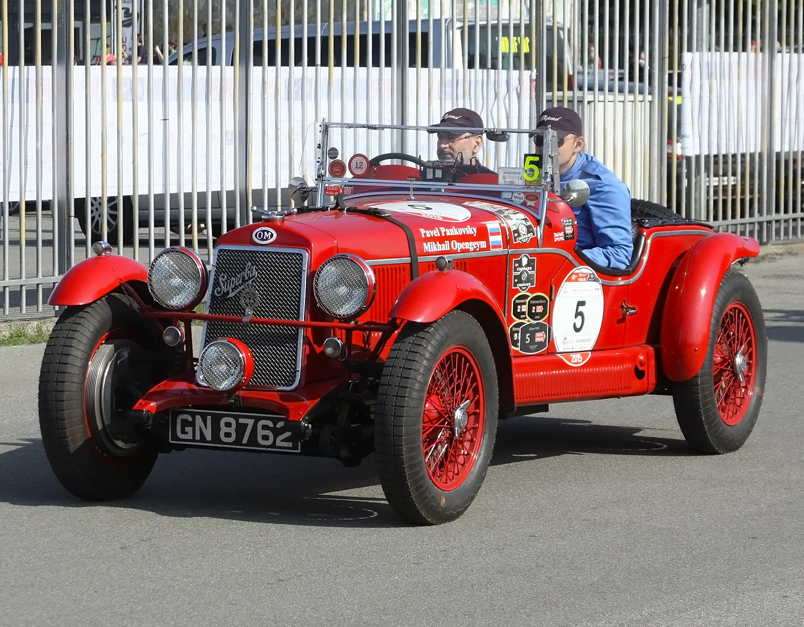 OM 665 Superba SSMM 2.35 Open Tourer Carrozzeria Sport SA 1930 at the Mille Miglia 2015, entered in the original Mille Miglia.This is s/n 66