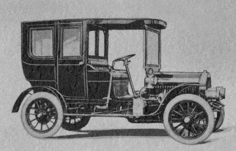 drawing of a 1905 Pierce-Arrow town car