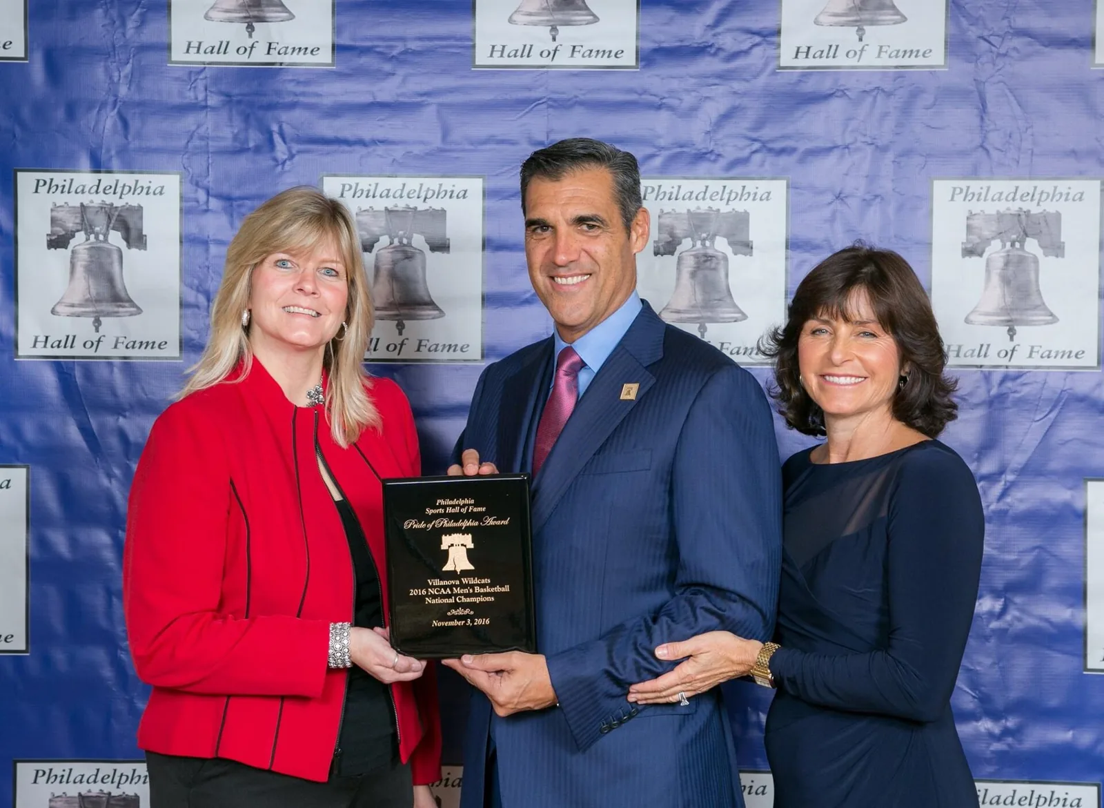 Jay Wright being inducted into the Philadelphia Sports Hall of Fame