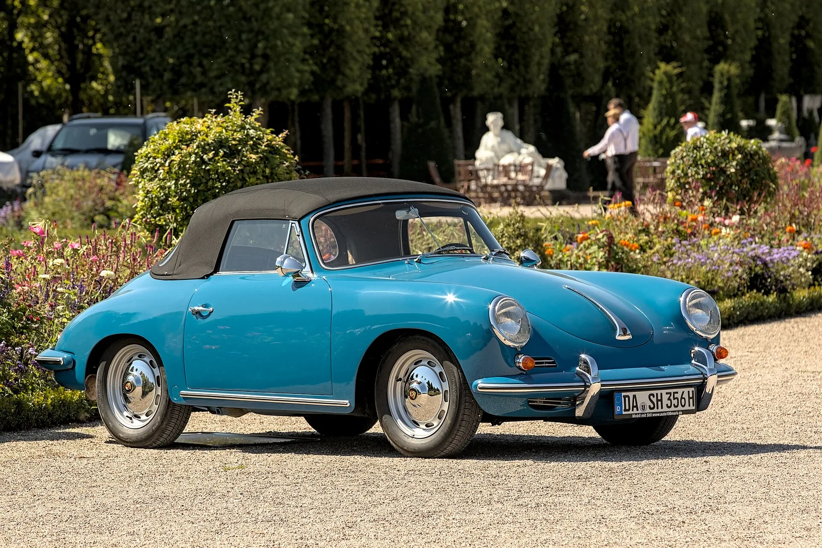 A Porsche 356 B from the 1950-60s, at Classic-Gala Schwetzingen 2021, Baden-Württemberg, Germany.