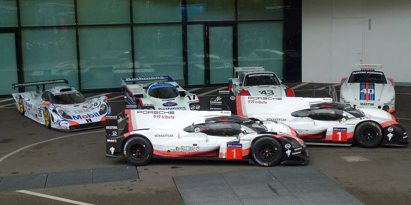 The Porsche 919 hybrid and evo cars after their retirement at the Porsche museum in Stuttgart-Zuffenhausen.