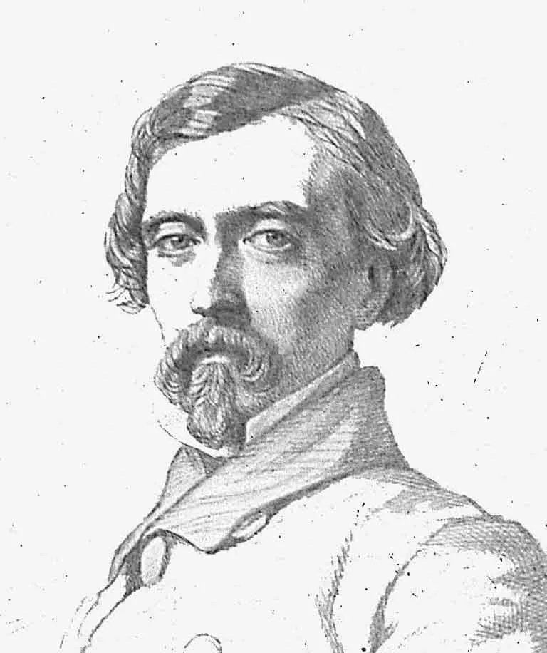 Eugenio de Ochoa. Litografía sobre dibujo de Federico de Madrazo (la imagen ha sido recortada, suprimiendo la firma y fecha y el facsímil de
